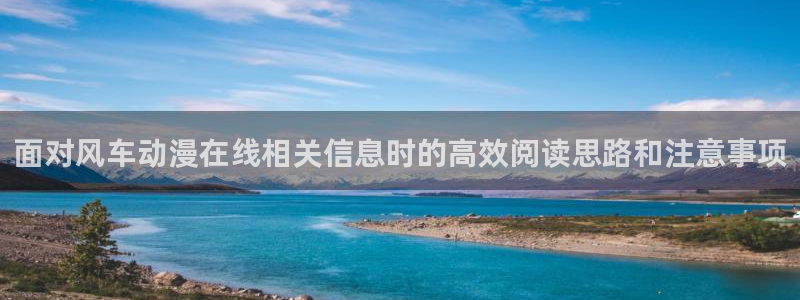 虫虫漫画每日推荐:面对风车动漫在线相关信息时的高效阅读思路和注意事项配图